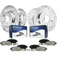 thumbnail image 1 of Detroit Axle - 11.02" (280mm) Front and Rear Drilled & Slotted Brake Rotors + Pads Replacement for 2013-2016 Nissan Sentra - 8pc Set, 1 of 8