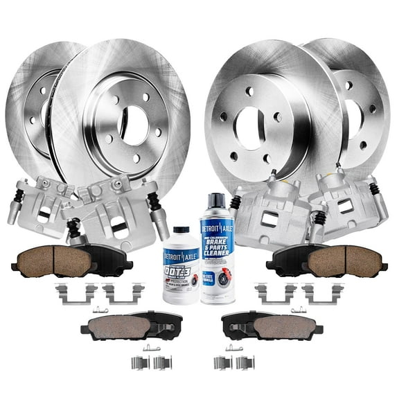 Detroit Axle - 11.57 inch (294mm) Front and 10.31 inch (262mm) Rear Disc Rotors + Brake Pads Calipers Replacement for 200 Sebring Avenger