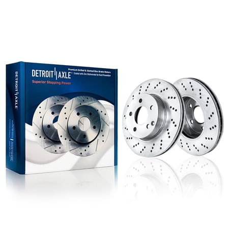 Detroit Axle - 11.61" (295mm) Front Drilled Disc Brake Rotors Replacement for Mercedes-Benz C250 C280 C300 SLK250