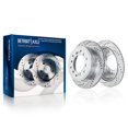 thumbnail image 1 of Detroit Axle - 12.28" inch Rear Drilled and Slotted Disc Brake Rotors for Lexus GX470 Toyota 4Runner Sequoia FJ Cruiser, 1 of 7