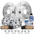 thumbnail image 1 of Detroit Axle - 12.56 inch (319mm) Front Drilled Brake Rotors Calipers + Ceramic Pads Kit Replacement for Toyota Highlander Lexus RX400h RX330 RX350, 1 of 1