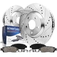 thumbnail image 1 of Detroit Axle - Brake Kits for 2015-2021 Mercedes-Benz C300, 2018-2019 E300, Front Drilled & Slotted Brake Rotors Ceramic Brake Pads: 12.99" Front Rotor, 1 of 6