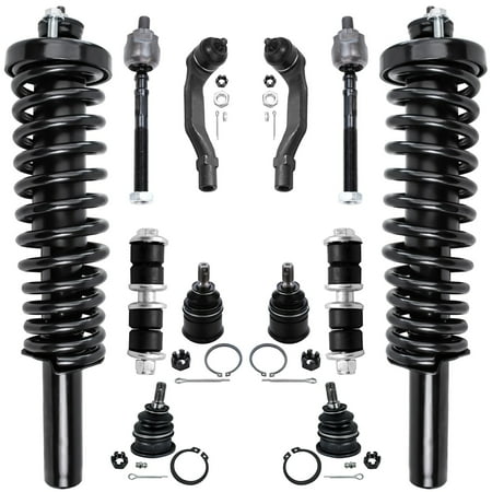 Detroit Axle - 12PC Front Struts Ball Joints Sway Bars Tie Rods Kit for 1996-2000 Honda Civic