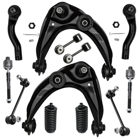 Detroit Axle - 12pc Front End Suspension Kit for Ford 06-10 Fusion, 2007-2009 Lincoln MKZ, 2006 Zephyr, 2006-2009 Mercury Milan, Upper Control Arms Tie Rods Boots Front Rear Sway Bars Replacement