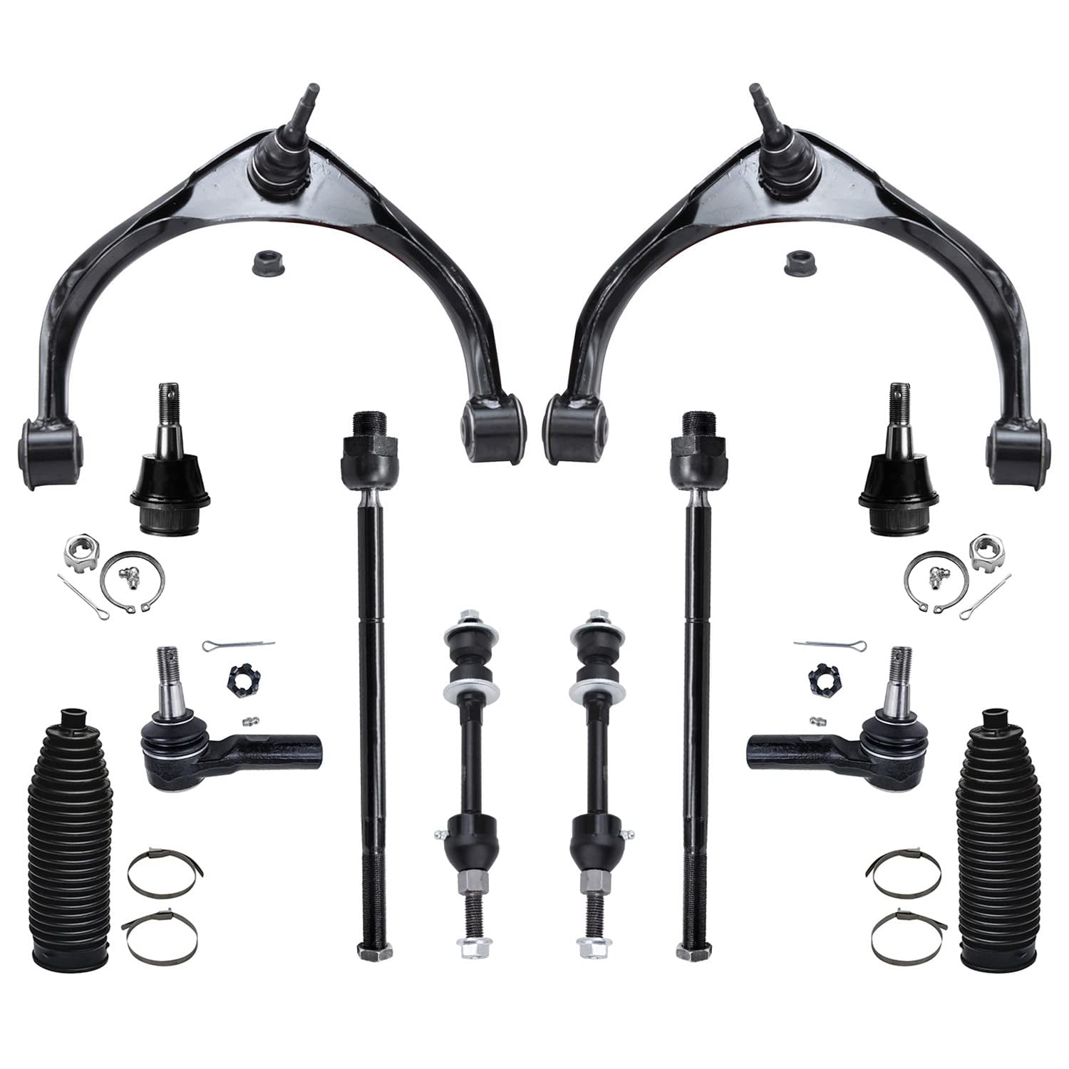 Detroit Axle 12pc 2WD Front Upper Control Arms Lower Ball Joints