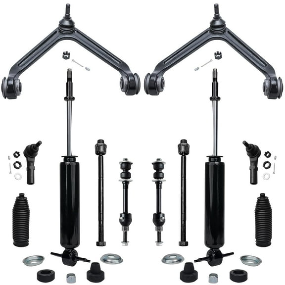 Detroit Axle - 12pc 2WD Front Upper Control Arms Sway Bars Tie Rods Replacement for Dodge Ram 1500 Fits select: 2003-2005 DODGE RAM 1500 ST/SLT