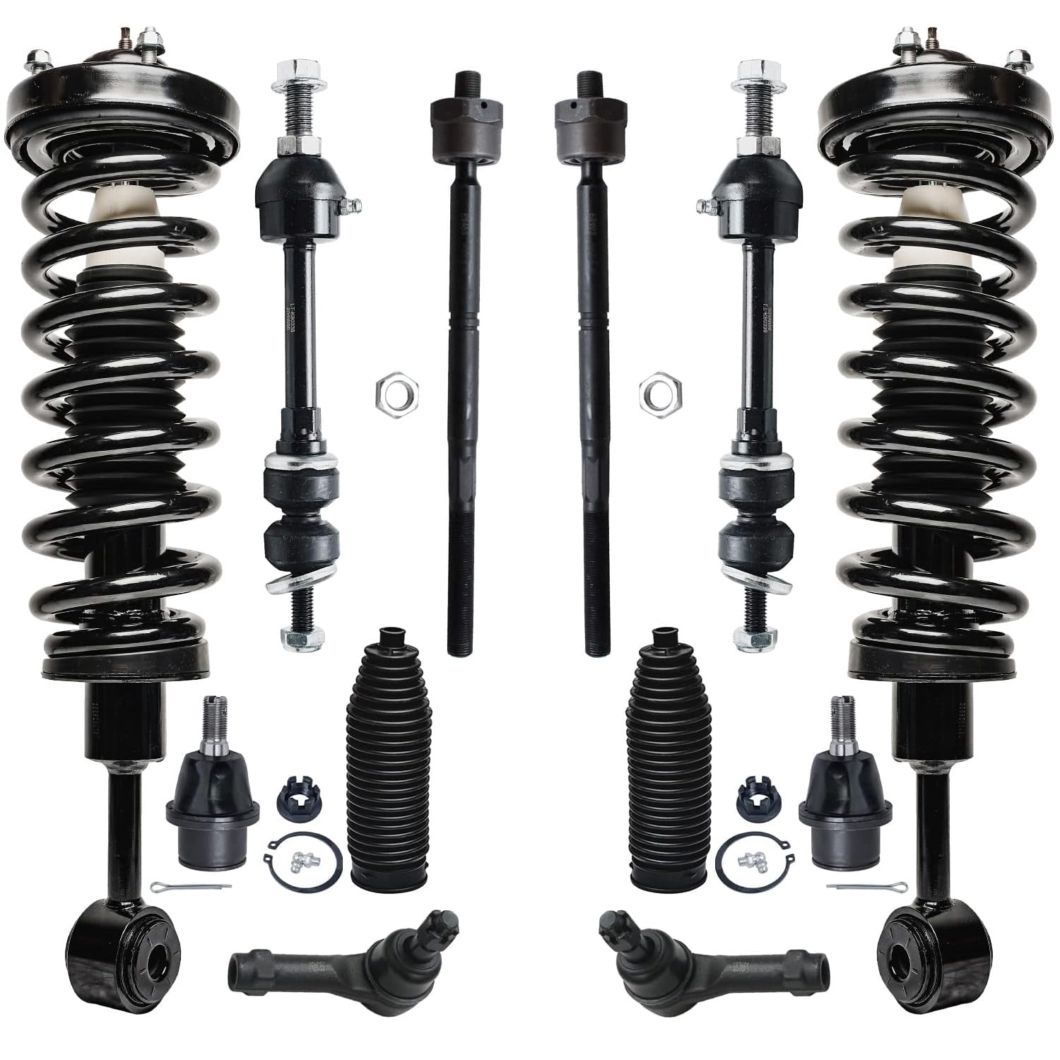 Detroit Axle - 12pc 4WD Front Struts Tie Rods Sway Bars Lower Ball Joints Replacement for Lincoln Mark LT Fits select: 2004 FORD F150 SUPERCREW, 2005-2008 FORD F150