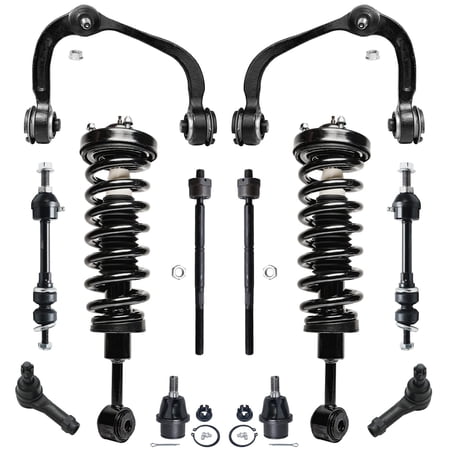 Detroit Axle - 4WD 12pc Front End Suspension Kit for 2005-2008 Ford F-150, 2006-2008 Lincoln Mark LT, Struts Sway Bars Upper Control Arms Tie Rods Lower Ball Joints 2007 Replacement