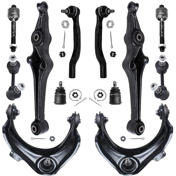 Detroit Axle - 12pc Front Control Arms Lower Ball Joints Sway Bars Tie Rods Replacement for Honda Accord Fits select: 2002 HONDA ACCORD SE, 1998-2001 HONDA ACCORD EX