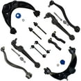 thumbnail image 1 of Detroit Axle - 12pc Front End Kit for 06-07 Ford Fusion Mercury Milan, 2007 Lincoln MKZ, 2006 Zephyr, Lower Forward Rearward & Upper Control Arms Tie Rods Sway Bars Replacement, 1 of 7
