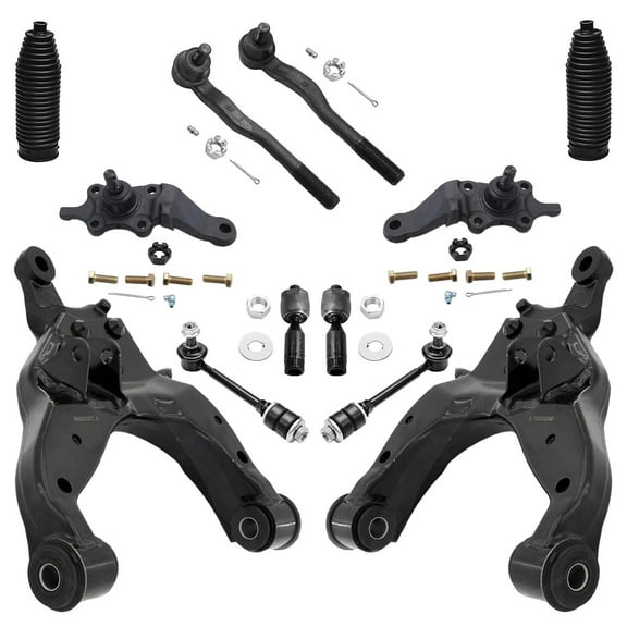 Detroit Axle - 12pc Front End Kit for Toyota 1996-2002 4Runner, 2 Lower Control Arms 2 Sway Bars 4 Outer Inner Tie Rods 2 Lower Ball Joints 2 Boots 1997 19998 1999 2000 2001 Replacement
