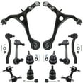 thumbnail image 1 of Detroit Axle - 12pc Front End Suspension Kit for 2003-2007 Honda Accord 2004-2008 TSX 2 Lower Control Arms 4 Ball Joints 2 Outer Tie Rods 4 Front Rear Sway Bars 2005 2006 Replacement, 1 of 8