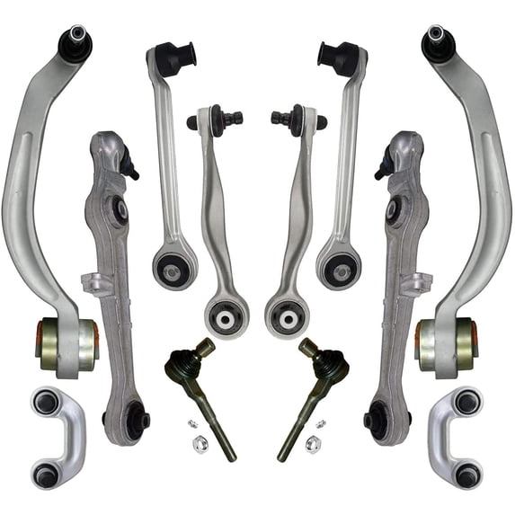 Detroit Axle - 12pc Front End Suspension Kit for Audi A4 A6 Quattro Volkswagen Passat, Upper & Lower Control Arms w/Ball Joint Outer Tie Rods Sway Bar Links Replacement