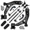 thumbnail image 1 of Detroit Axle - 12pc End Suspension Kit for 2004-2009 Mazda 3, 2009 Mazda 3 Sport, 06-17 Mazda 5, 2 Front Lower Control Arms w/Ball Joints 4 Outer Inner Tie Rods 2 Boots 4 Front Rear Sway Bars, 1 of 8