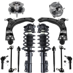 Detroit Axle - 12pc Front End Suspension Kit for 05-10 Chevy Cobalt, 05-06 Pontiac Pursuit, 07-10 Pontiac G5, Lower Control Arms w/Ball Joint Tie Rods Sway Bars Wheel Bearing Hubs Struts Replacement