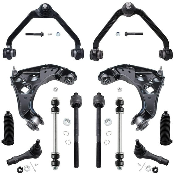 Detroit Axle - 12pc Front Upper Control Arms Tie Rods Sway Bars Replacement for Ford Ranger Mazda B4000 Fits select: 1998-1999,2002-2004 FORD RANGER SUPER CAB