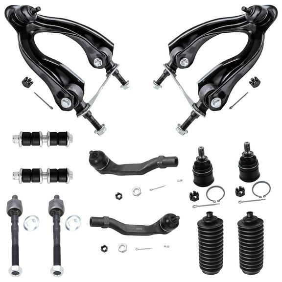 Detroit Axle - 12pc Front Upper Control Arms w/Ball Joint Suspension Kit for Honda Civic Integra