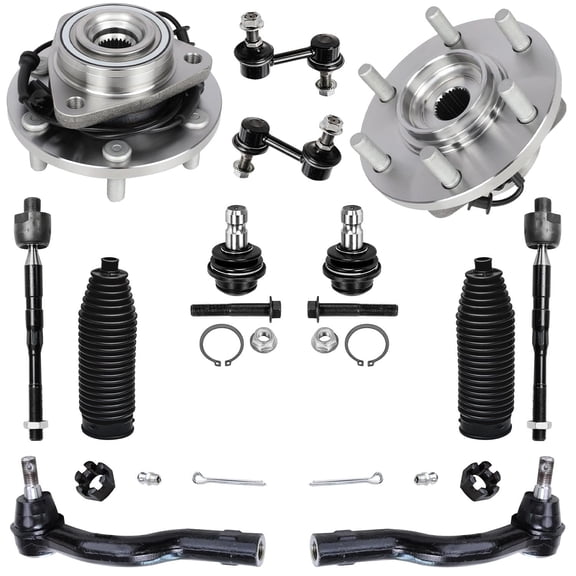 Detroit Axle - 12pc Front Wheel Bearing Hubs Suspension Kit for 2011-2013 INFINITI QX56 2017-2019 Nissan Armada Wheel Bearing Hubs Sway Bars Inner Outer Tie Rods Lower Ball Joints Boots Replacement