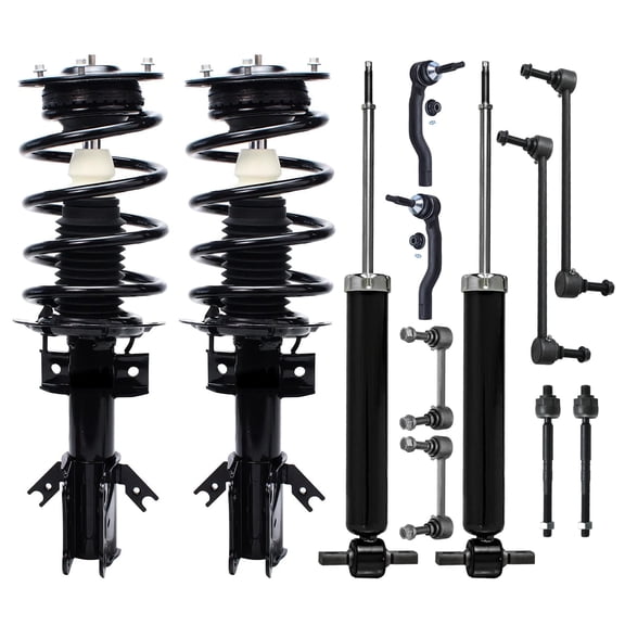 Detroit Axle - 12pc Struts Shocks kit for FWD 2013-2020 Ford Fusion Complete Front 2 Struts with Coil Spring 4 Tie Rods 2 Rear Shock Absorbers 4 Front Rear Sway Bars Replacement Suspension Strut