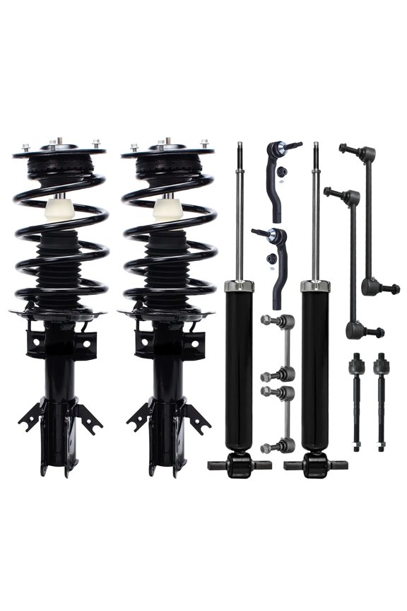 - 12pc Struts Shocks kit for FWD 2013-2020 Ford Fusion Complete Front 2 Struts with Coil Spring 4 Tie Rods 2 Rear Shock Absorbers 4 Front Rear Sway Bars Replacement Suspension Strut