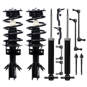 Detroit Axle - 12pc Struts Shocks kit for FWD 2013-2020 Ford Fusion Complete Front 2 Struts with Coil Spring 4 Tie Rods 2 Rear Shock Absorbers 4 Front Rear Sway Bars Replacement Suspension Strut