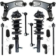 Detroit Axle - 12pc Suspension Kit for 2000-2004 Ford Focus 2001 2002 2003, 2 Ready Struts, 2 Lower Control Arms Ball Joints, 4 Inner & Outer Tie Rods, 2 Sway Bars, 2 Boots, Replacement