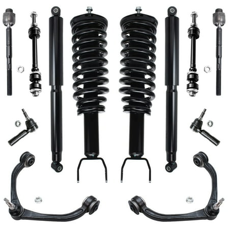 Detroit Axle - 12pc Suspension Kit for 2WD 2005-2009 Dodge Dakota 2006-2009 Raider Complete 2 Front Struts with Coil Spring 2 Sway Bars 2 Upper Control Arms 4 Tie Rods Replacement 2 Rear Shocks
