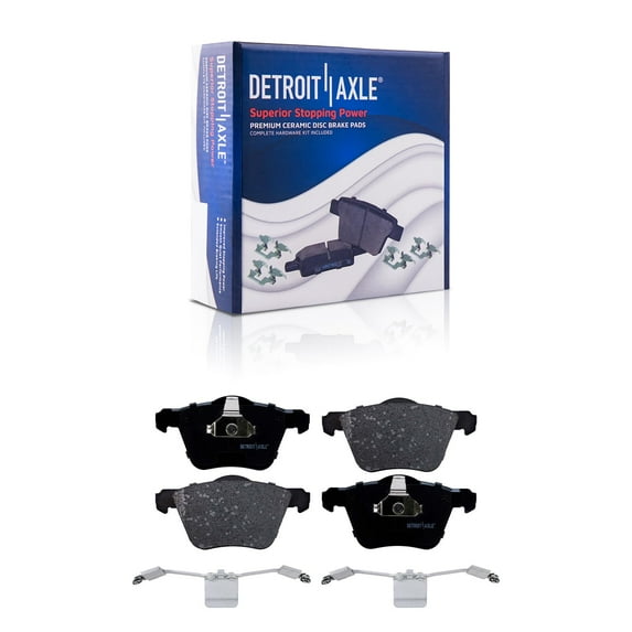 Detroit Axle - Front Ceramic Brake Pads for 2003-2014 Volvo XC90 Replacement : 13.23'' inch Front Rotors