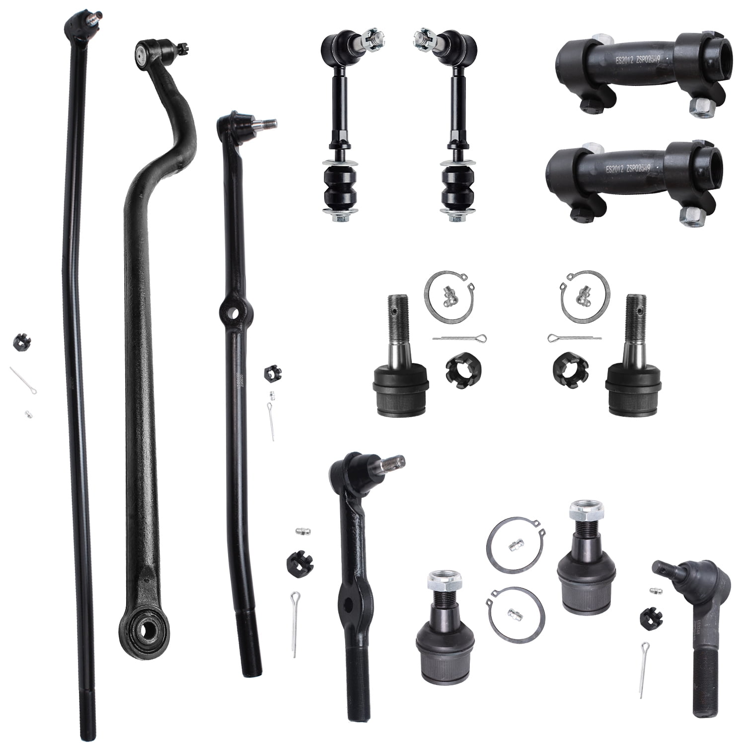 Detroit Axle 13pc Front Inner Outer Tie Rods Upper Lower Ball Joints