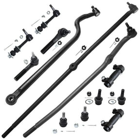 Detroit Axle - 13pc Front Suspension Kit for 4WD 2000 2001 2002 Dodge Ram 2500 3500, 4 Upper & Lower Ball Joints, 4 Inner & Outer Tie Rods, 2 Sway Bars, 2 Adjusting Sleeves, Track Bar