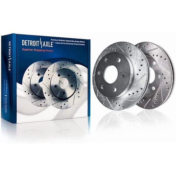 Detroit Axle - Rear Brake Rotors for 2004-2007 Cadillac CTS 2005-2011 STS, 14.37" inch Rear Rotor Drilled & Slotted Disc Brake Rotors Replacement