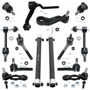 Detroit Axle - 14PC Front Steering Idler Arm Pitman Arm Adjusting Sleeve Inner and Outer Tie Rods Sway Bars Ball Joints Replacement for 1998-2002 Ford Crown Victoria Town Car Grand Marquis