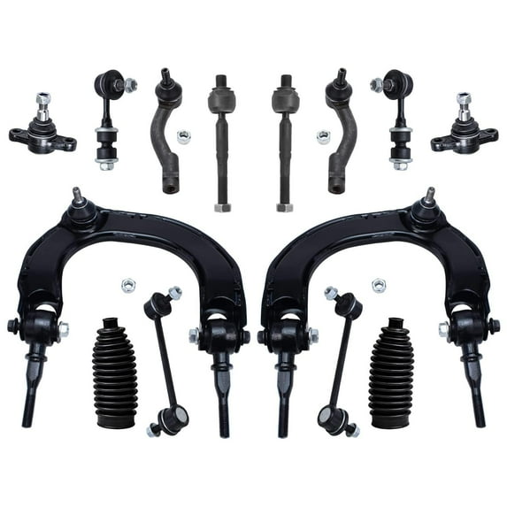 Detroit Axle - 14c Front Upper Control Arms & Lower Ball Joints, Front & Rear Sway Bars, Inner & Outer Tie Rod Kit