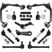 Detroit Axle - 14pc 2WD Front Upper Control Arms Tie Rods Suspension Kit Replacement for Ford F-150 Expedition