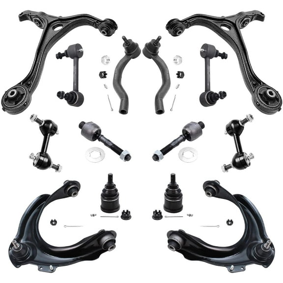 Detroit Axle - 14pc Front End Control Arms Kit for 04-08 Acura TSX, 03-07 Honda Accord, Control Arms Tie Rods Lower Ball Joints Front Rear Sway Bar Links 2003 2004 2005 2006 2007 Replacement