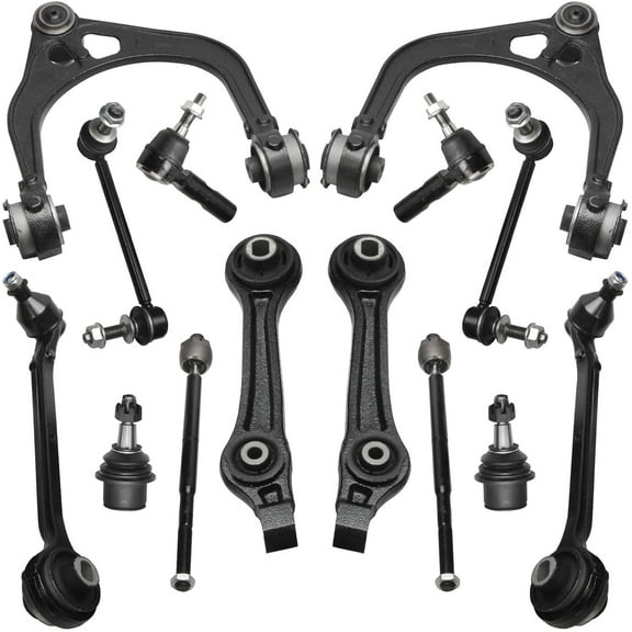 Detroit Axle - 14pc Front End Control Arms Kit for Chrysler 300 Dodge Challenger Charger Magnum, Control Arms Tie Rods Sway Bar Links Lower Ball Joints Replacement