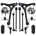 thumbnail image 1 of Detroit Axle - 14pc Front End Suspension Kit for 1998-2007 Ford Taurus, 98-05 Mercury Sable, Lower Control Arms Tie Rods Sway Bars Lower Ball Joints Wheel Bearing Hubs Boots Replacement, 1 of 7