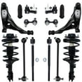 thumbnail image 1 of Detroit Axle - 14pc Front Strut Lower Control Arm w/Ball Joint Inner Outer Tie Rod w/Boot, Front & Rear Sway Bar Link Kit Replacement for 2001 Sebring Dodge Stratus Mitsubishi Eclipse - 2.4L, 1 of 8
