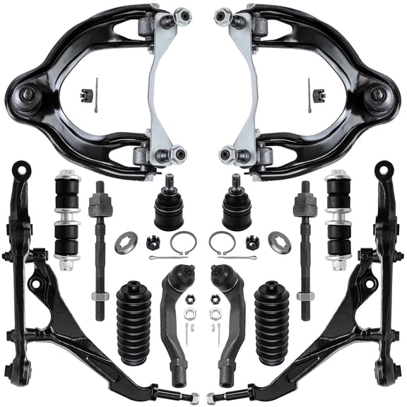 Detroit Axle - Front End 14pc Suspension Kit for 1992-1995 Honda Civic 1993-1997 Civic del Sol 1994-1997 Acura Integra, Control Arms Lower Ball Joints Sway Bar Links Tie Rods Boots