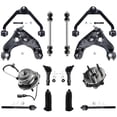 thumbnail image 1 of Detroit Axle - 14pc Front Upper Lower Control Arms w/ Ball Joint Inner Outer Tie Rods w/Boots Sway Bars & Wheel Hub Bearing Assembly Kit for 1995-2001 Ford Explorer/ 1997-2001 Mountaineer - AWD 4WD, 1 of 7