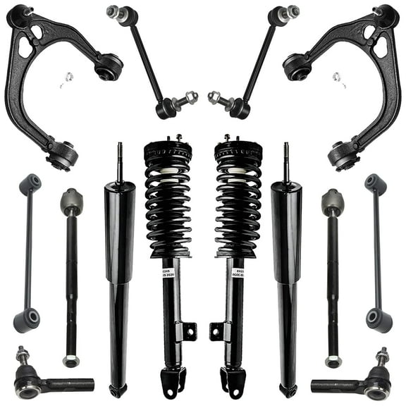 Detroit Axle - 14pc RWD Front Struts Rear Shocks Control Arms Sway Bars Tie Rods Replacement for Chrysler 300 Fits select: 2005-2006 CHRYSLER 300C TOURING, 2010 DODGE CHARGER SXT
