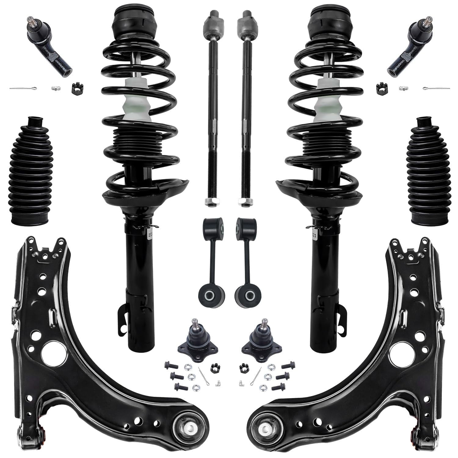 Detroit Axle - 14pc Suspension Kit for 2001-2005 VW Jetta 2002 2003 ...
