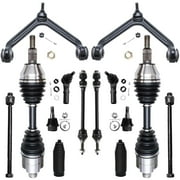 Detroit Axle - 14pc Suspension Kit for 4WD 2002-2005 Dodge Ram 1500 2003 2004, 2 Upper Control Arms with Ball Joints, 2 Lower Ball Joints, 2 CV Axles, 4 Tie Rods, 2 Sway Bars, 2 Boots, Replacement