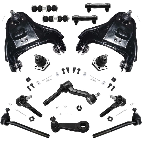Detroit Axle - 14pc Suspension Kit for 4WD Chevy GMC Jimmy S10 Blazer Sonoma Bravada Upper Control Arms with Ball Joints Sway Bars Tie Rods Adjusting Sleeves Lower Ball Joints Idler Pitman Arm