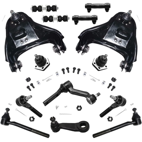 Detroit Axle - 14pc Suspension Kit for 4WD Chevy GMC Jimmy S10 Blazer Sonoma Bravada Upper Control Arms with Ball Joints Sway Bars Tie Rods Adjusting Sleeves Lower Ball Joints Idler Pitman Arm