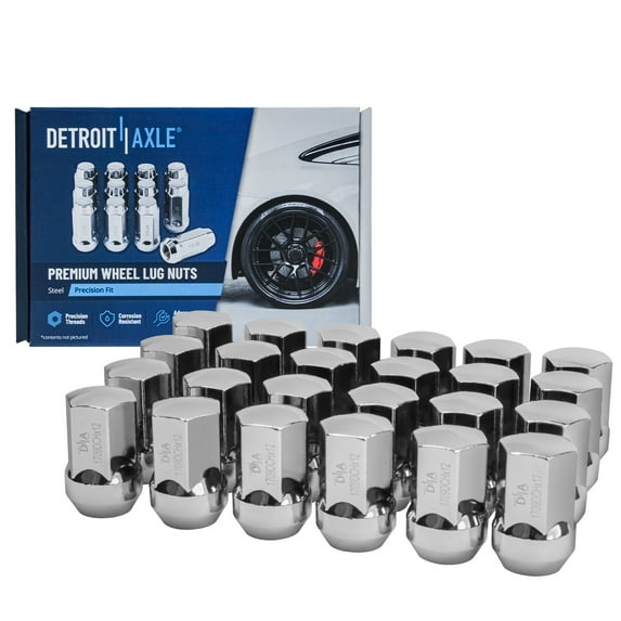 Detroit Axle - 14x1.5 Chrome Wheel Lug Nuts Replacement for 2012-2018 Ram 1500 1.65" Length