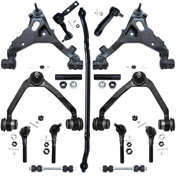 Detroit Axle - 15pc 4WD Front Control Arms Suspension Kit Replacement for Ford F150 Expedition Fits select: 2000-2002 FORD EXPEDITION XLT, 1998-2002 LINCOLN NAVIGATOR