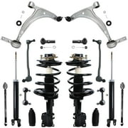 Detroit Axle - 16PC Front Struts and Coil Springs, Rear Shock Absorbers, Front Lower Control Arms w/Ball Joints, Sway Bars, Inner & Outer Tie Rods for 2002-2006 Nissan Altima 2.5L Only