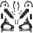 thumbnail image 1 of Detroit Axle - Front End Kit for Chevy Trailblazer EXT GMC Envoy XL XUV Buick Rainier Isuzu Ascender Olds Bravada Saab 9-7X, 2 Struts 4 Control Arm 2 Upper Ball Joints, 2 Sway Bars 4 Tie Rods 2 Boots, 1 of 7