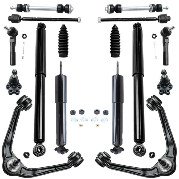 Detroit Axle - 16pc Front Rear Shock Absorbers Upper Control Arms Suspension Kit Replacement for GMC Sierra 1500 Fits select: 1999-2000 CHEVROLET SILVERADO C1500, 2005-2006 CHEVROLET SILVERADO K1500